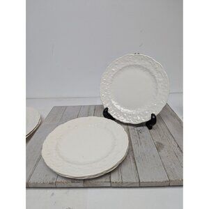 Pope Gosser Rose Point White Scalloped Embossed 7 3/8” Lunch Salad Plates